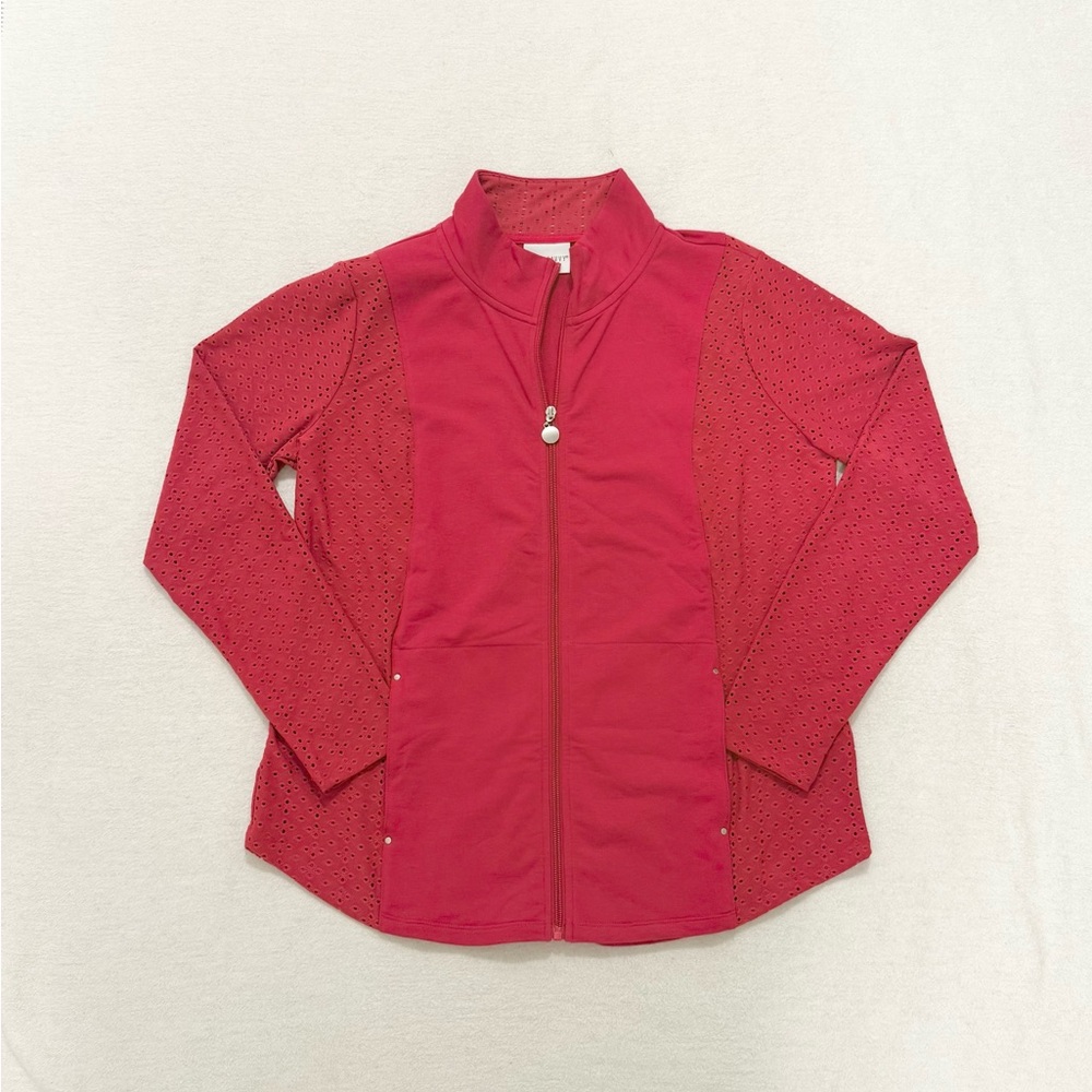 Full Zip Lightweight Eyelet Jacket Women’s M Activewear Athleisure NWOT